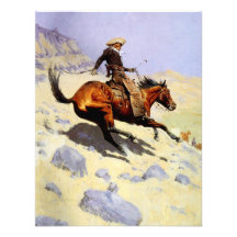 The Cowboy by Remington, Vintage American West Personalized Invitations