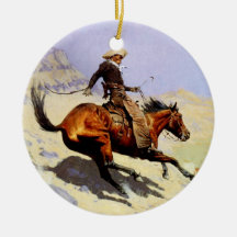The Cowboy by Remington, Vintage American West Christmas Tree Ornament