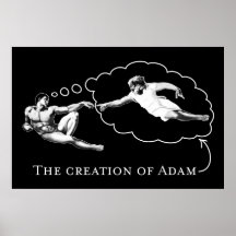 The Creation of Adam (god) Poster