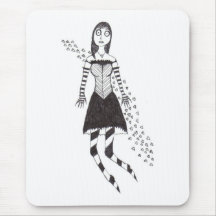 The Creepy Heart Girl Mouse Pads