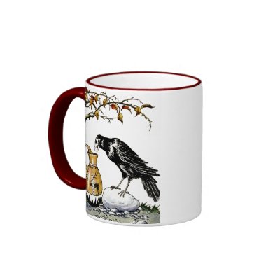 The Crow and the Pitcher Mug by vintage_emporium