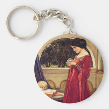 "The Crystal Ball" by John William Waterhouse Keychain