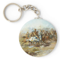 The Custer Fight by Charles Marion Russell Keychains