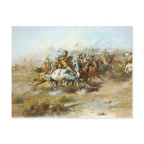 The Custer Fight by Charles Marion Russell Postcard