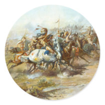 The Custer Fight by Charles Marion Russell Stickers