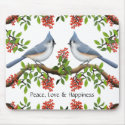 The Customisable Tufted Titmouse Couple Mousepad