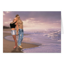 The Dance, Beach Sunset, Love Couple Greeting Card