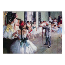 The Dance Class by Edgar Degas, Vintage Ballet Greeting Card