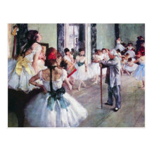 The Dance Class by Edgar Degas, Vintage Ballet Post Card