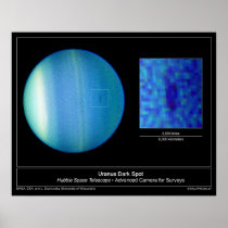 The Dark Spot on Planet Uranus from the Hubble Poster