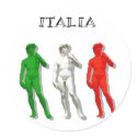 The David Michelangelo Italian flag stickers