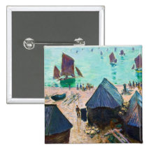 The Departure of the Boats, Etretat Claude Monet Buttons