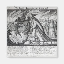 The Devil leading the Pope in Chains, 1680 Fridge Magnets