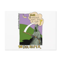 The Dim Reaper Funny Halloween Cartoon Gifts & Tee Post Card
