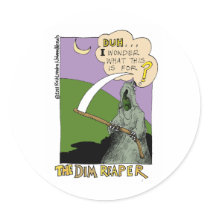 The Dim Reaper Funny Halloween Cartoon Gifts & Tee Sticker