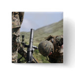 The direct-lay method of firing mortars pinback button