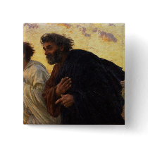 The Disciples Peter and John Running Pinback Buttons
