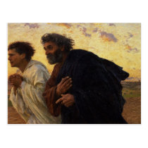 The Disciples Peter and John Running postcards