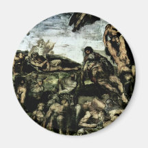 The Doomsday Fresco On The Altar Wall Of The Sisti Magnets