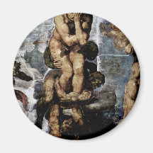 The Doomsday Fresco On The Altar Wall Of The Sisti Refrigerator Magnet