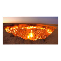 The Door to Hell natural gas field in Derweze Customized Photo Card