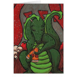 The Dragon and The Pizza Greeting Cards