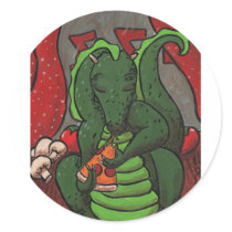 The Dragon and The Pizza Sticker