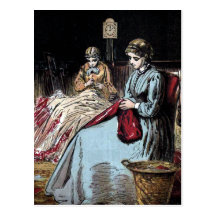 "The Dressmakers" Vintage Illustration Post Card