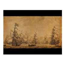 The Dutch Fleet Under Sail by Willem van de Velde Postcard