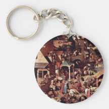 The Dutch Proverbs  By Bruegel D. Ä. Pieter Keychains