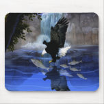 The eagle and the waterfall mouse pad