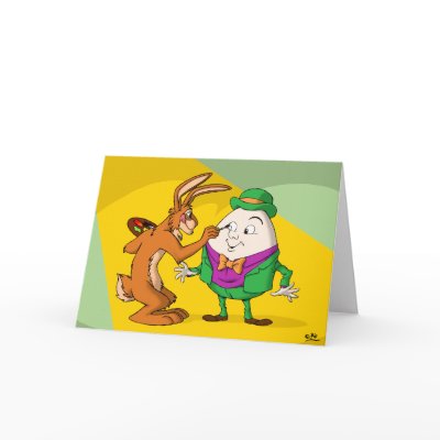 The Easter Rabbit and Humpty Dumpty greeting card by Lioness_Graphics