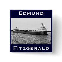 The Edmund Fitzgerald on the St. Clair River Pinback Button