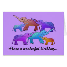 The Elephant Jungle Birthday Card