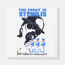 The Enemy Is Syphilis Fridge Magnets
