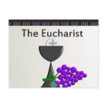 The Eucharist Chalice and Grapes Design postcards