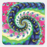 The Eyes Have It Spiral Fractal Square Stickers