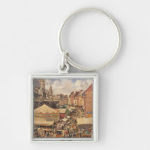 The Fair in Dieppe, Sunny Morning, 1901 Keychains