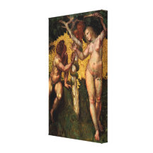 The Fall - Adam and Eve by Raphael or Raffaello Stretched Canvas Print