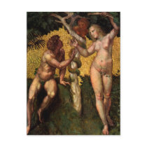 The Fall - Adam and Eve by Raphael or Raffaello Postcard