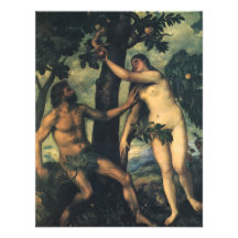 The Fall of Man; Adam and Eve by Titian Personalized Announcements
