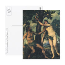 The Fall of Man; Adam and Eve by Titian Post Card