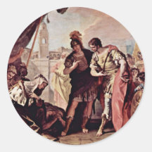 The Family Of Dario Before Alexander The Great Round Sticker