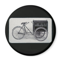 The Famous James Vintage Delivery Bicycle Refrigerator Magnet