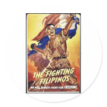 The Fighting Filipinos Round Stickers