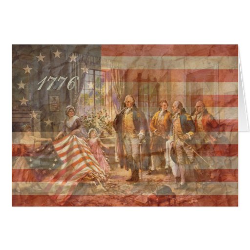 The First American Flag Greeting Card