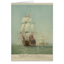 The First Journey of the H.M.S. Victory in 1778 Greeting Cards