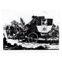 The First Mail Coach, 1784 Post Card