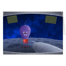 The First Man Welcoming Aliens Greeting Card