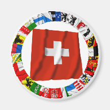The Flags of the Cantons of Switzerland Magnets